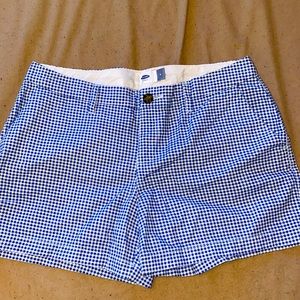 Blue plaid shorts